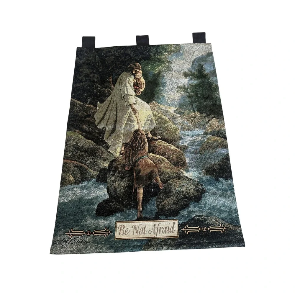 Greg Olsen Be Not Afraid Jesus Woven Tapestry Wall Hanging 26x36 Religious Art